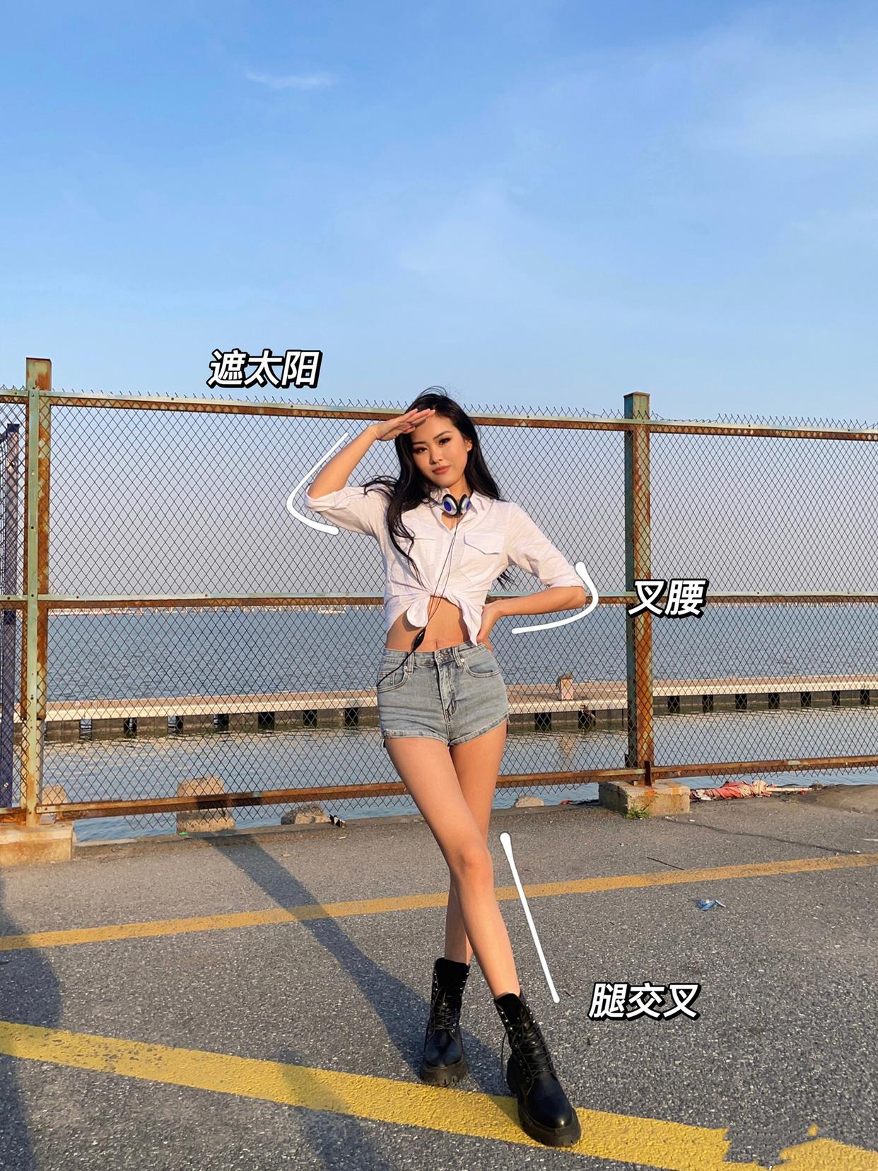 9个全身站姿拍照姿势,各有各的好看,教你拍出自然显高的全身照