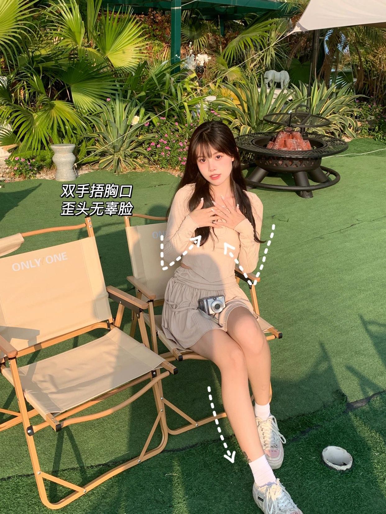 坐姿拍照姿势分享,好看又好学的9个动作,超显腿长