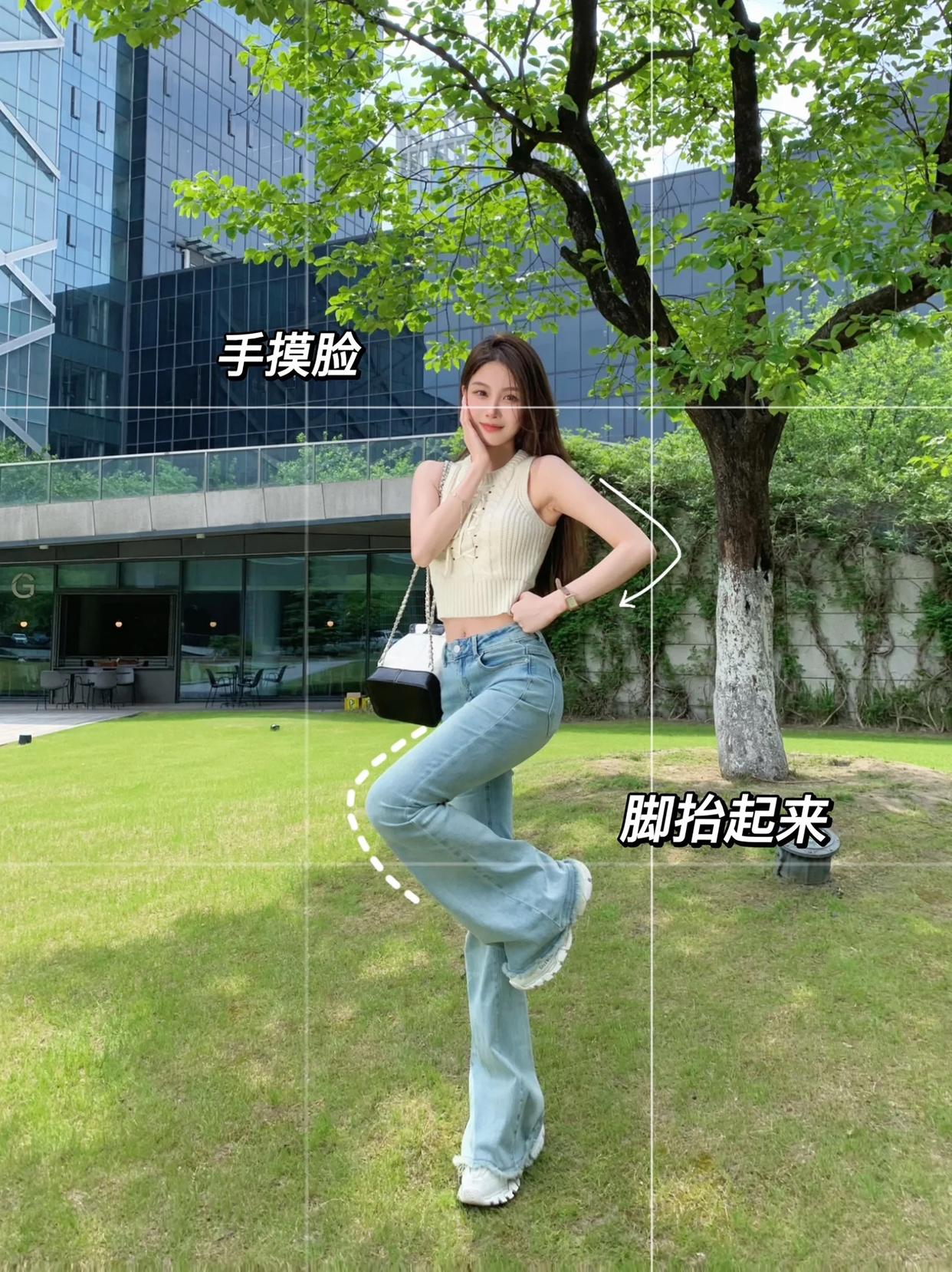 拍显高显瘦的全身照,8个好看的动作,拍出又高又瘦的漂亮照片
