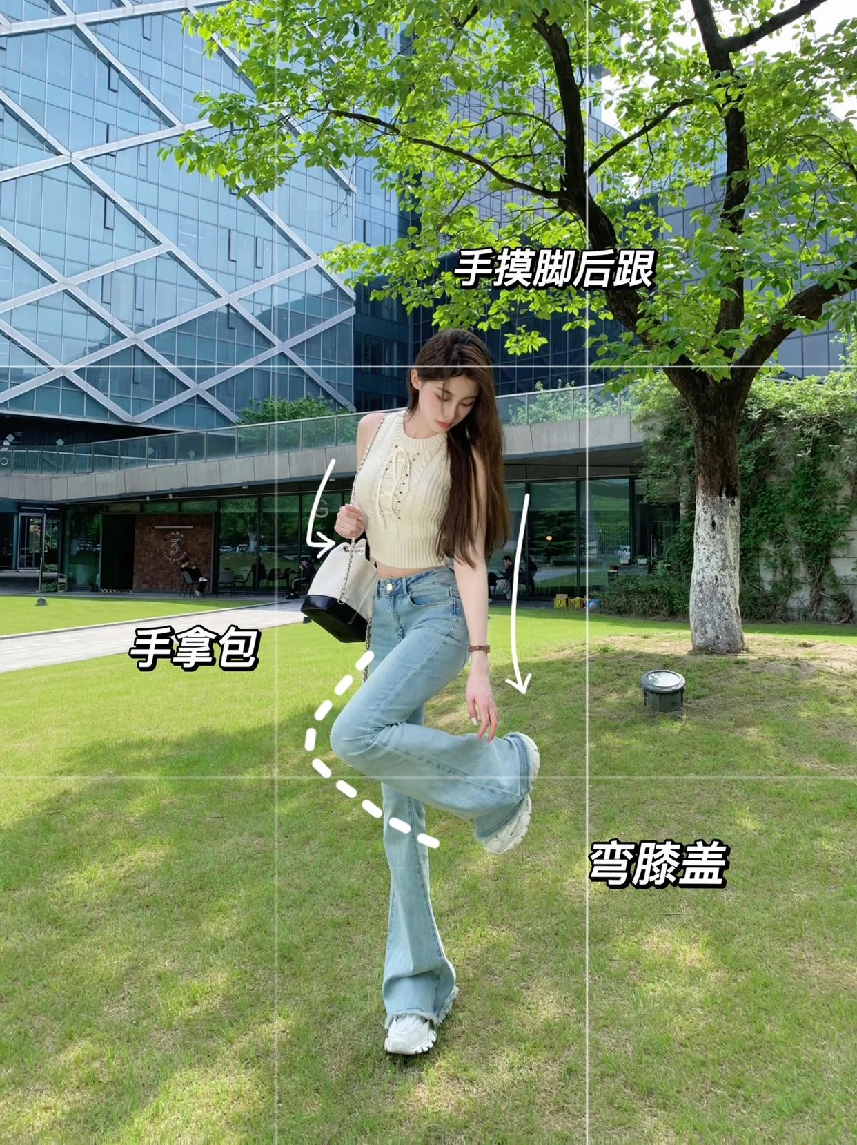 拍显高显瘦的全身照,8个好看的动作,拍出又高又瘦的漂亮照片