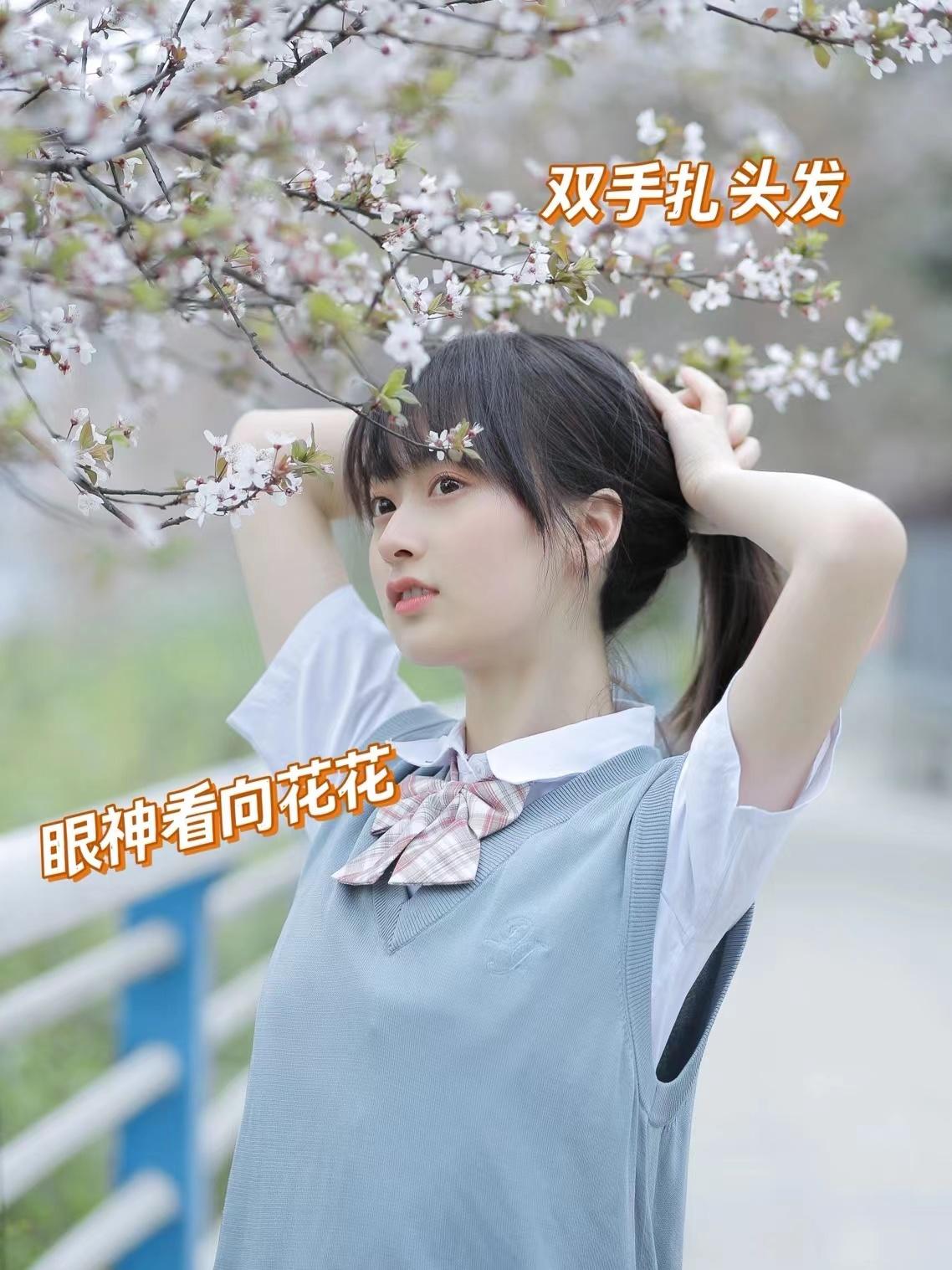 花海人像不单调,各种角度和姿势,拍出你的各种美