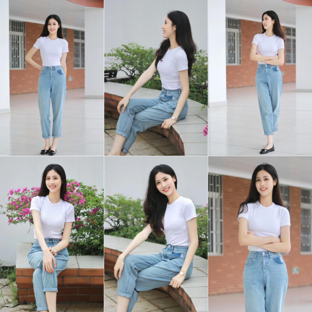 牛仔裤拍照，这些动作简单好学，显瘦显身材，自信大方又漂亮
