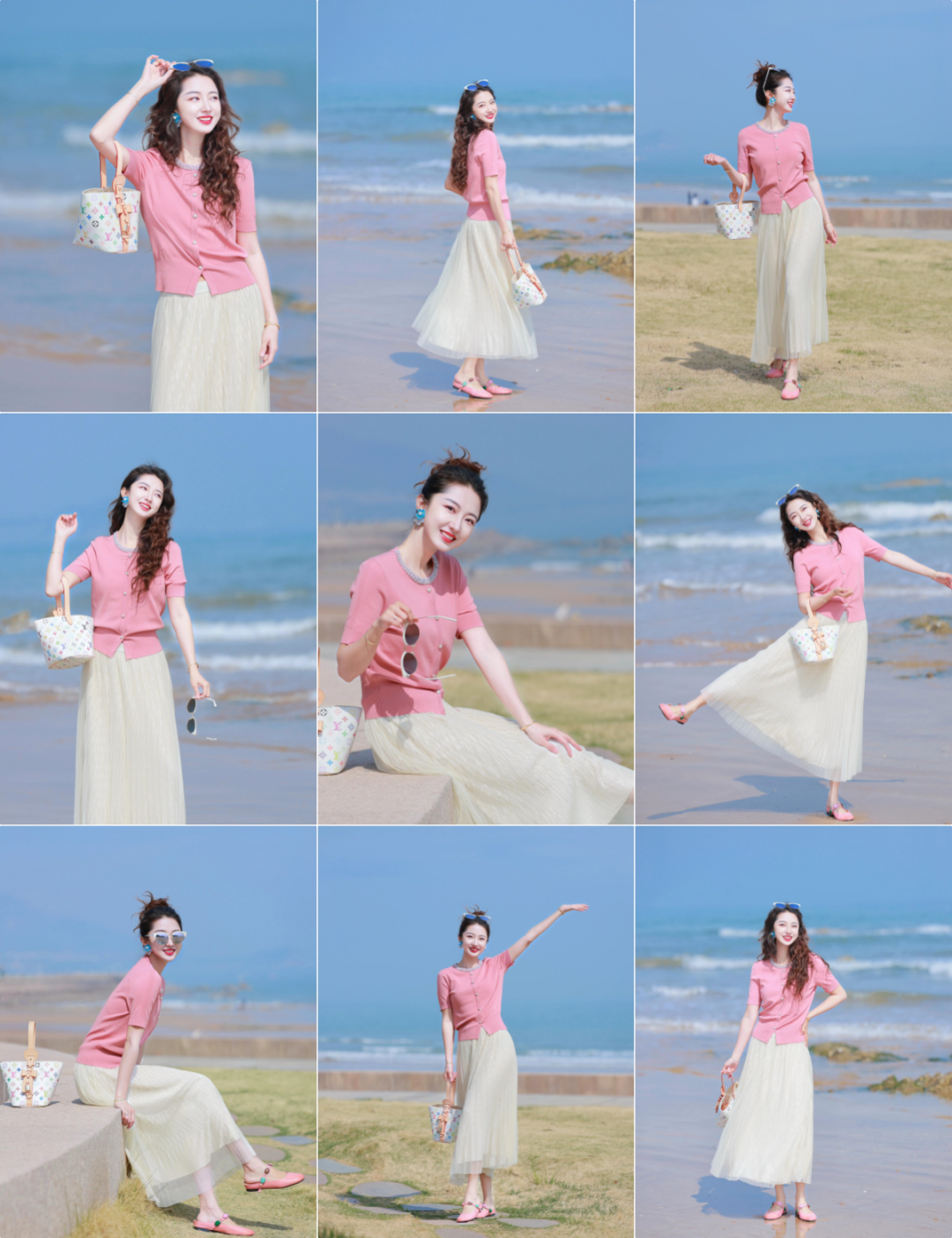 夏天穿裙子,这样拍照摆姿势,照片明媚漂亮,自然上镜有气质